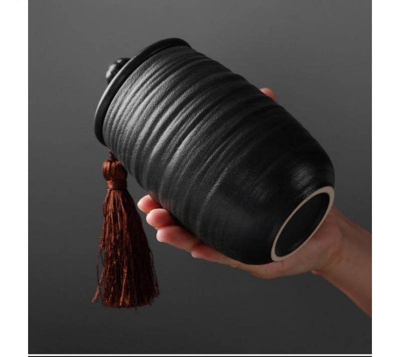 Melns/balts apbedīšanas pelnu burkas urna cilvēku kremēšanai mājdzīvnieku pelnu turētājs keramikas piemiņai Palu pelni zārka zīmogs uzglabāšanas burka