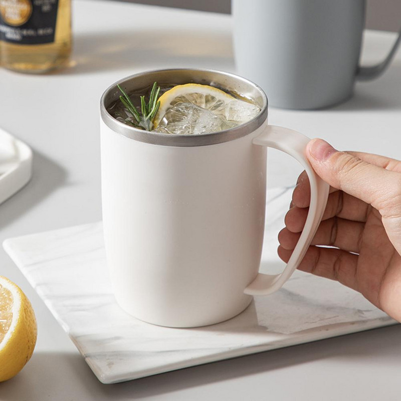 Kupaonska šalica od 420 ml Moderna minimalistička dvoslojna jednobojna šalica za piće od nehrđajućeg čelika za višekratnu upotrebu Kupaonski pribor