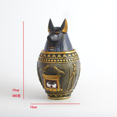 Mājdzīvnieku izstrādājumi Ēģiptes lolojumdzīvnieku urnas rotājumi Carnopic jar Ornament Home Decoration Anubis Ornament Storage Jar