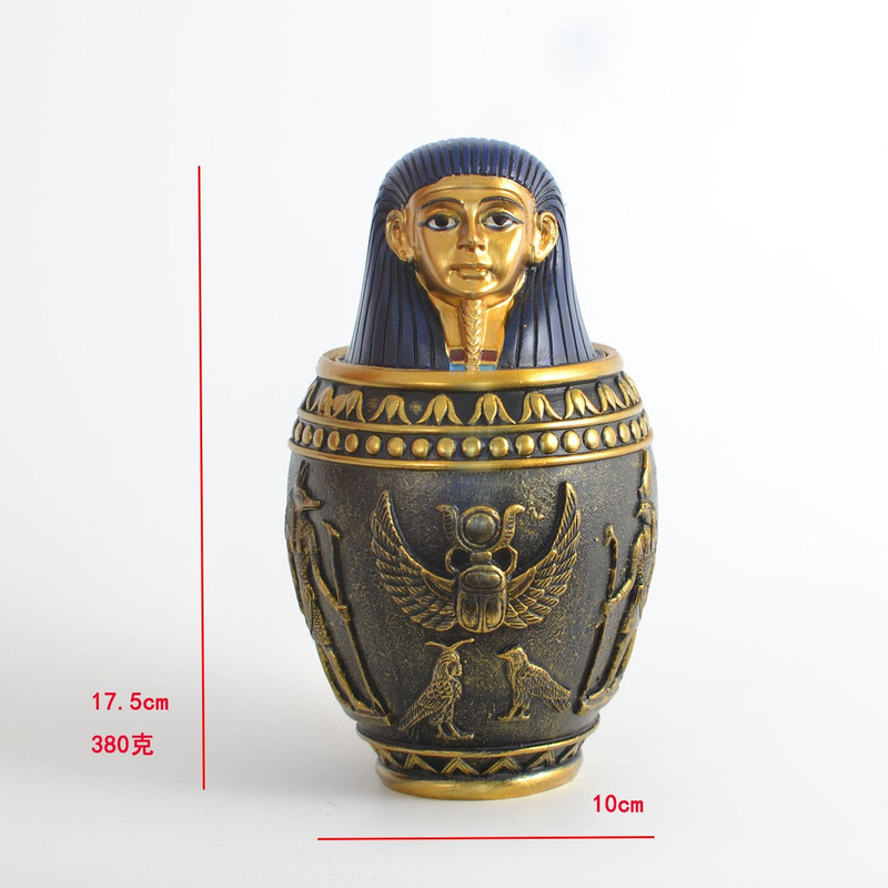 Mājdzīvnieku izstrādājumi Ēģiptes lolojumdzīvnieku urnas rotājumi Carnopic jar Ornament Home Decoration Anubis Ornament Storage Jar