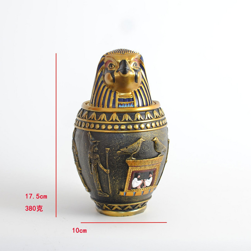 Mājdzīvnieku izstrādājumi Ēģiptes lolojumdzīvnieku urnas rotājumi Carnopic jar Ornament Home Decoration Anubis Ornament Storage Jar