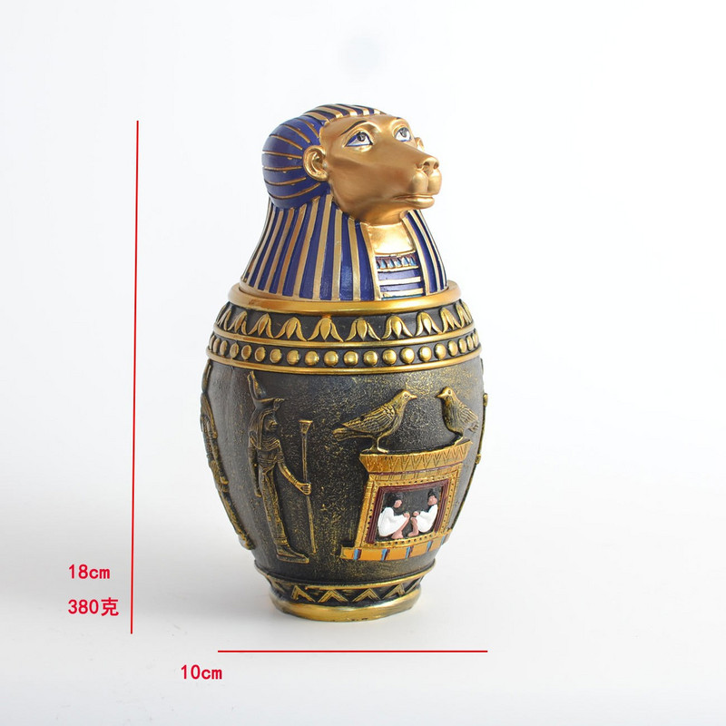 Mājdzīvnieku izstrādājumi Ēģiptes lolojumdzīvnieku urnas rotājumi Carnopic jar Ornament Home Decoration Anubis Ornament Storage Jar