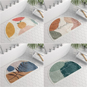 Polukružne apstraktne umjetničke kupaonske prostirke Neklizajuće za tuširanje Bočni tepisi za kadu Pahuljaste upijajuće prostirke za tuširanje Tepisi za uređenje doma