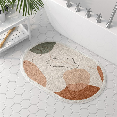 Polukružne apstraktne umjetničke kupaonske prostirke Neklizajuće za tuširanje Bočni tepisi za kadu Pahuljaste upijajuće prostirke za tuširanje Tepisi za uređenje doma