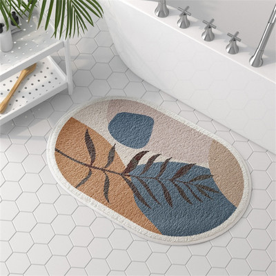 Polukružne apstraktne umjetničke kupaonske prostirke Neklizajuće za tuširanje Bočni tepisi za kadu Pahuljaste upijajuće prostirke za tuširanje Tepisi za uređenje doma