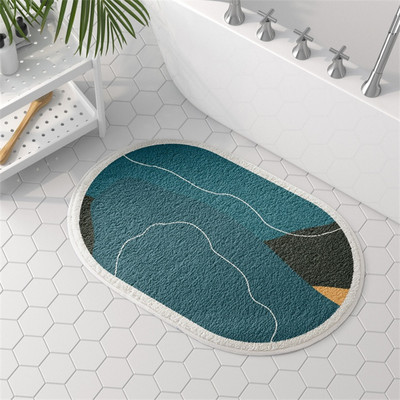 Polukružne apstraktne umjetničke kupaonske prostirke Neklizajuće za tuširanje Bočni tepisi za kadu Pahuljaste upijajuće prostirke za tuširanje Tepisi za uređenje doma