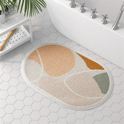 Polukružne apstraktne umjetničke kupaonske prostirke Neklizajuće za tuširanje Bočni tepisi za kadu Pahuljaste upijajuće prostirke za tuširanje Tepisi za uređenje doma
