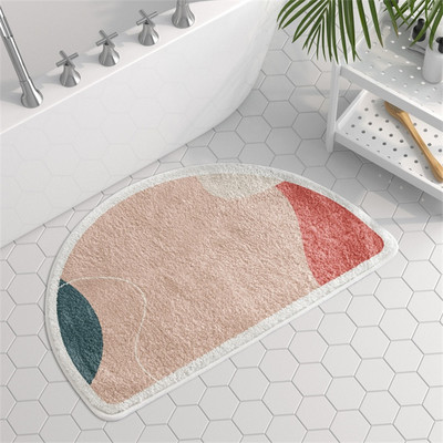 Polukružne apstraktne umjetničke kupaonske prostirke Neklizajuće za tuširanje Bočni tepisi za kadu Pahuljaste upijajuće prostirke za tuširanje Tepisi za uređenje doma