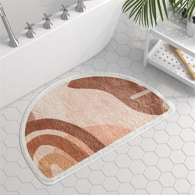 Polukružne apstraktne umjetničke kupaonske prostirke Neklizajuće za tuširanje Bočni tepisi za kadu Pahuljaste upijajuće prostirke za tuširanje Tepisi za uređenje doma