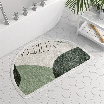 Polukružne apstraktne umjetničke kupaonske prostirke Neklizajuće za tuširanje Bočni tepisi za kadu Pahuljaste upijajuće prostirke za tuširanje Tepisi za uređenje doma
