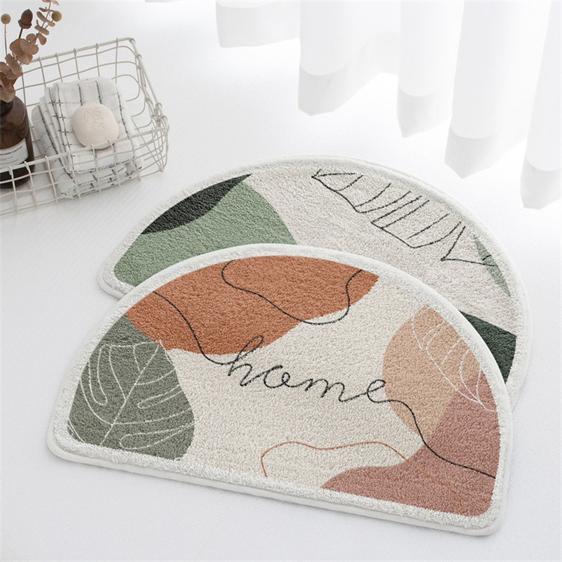 Polukružne apstraktne umjetničke kupaonske prostirke Neklizajuće za tuširanje Bočni tepisi za kadu Pahuljaste upijajuće prostirke za tuširanje Tepisi za uređenje doma