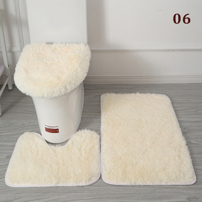 3 tk/komplekt Plush vannitoa vannimati komplekt WC-vaibad libisemisvastased dušivaibad, kodu tualettruumi kaane kate duširuumi vaip põrandamatid