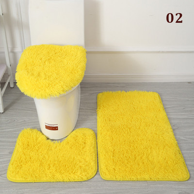 3 tk/komplekt Plush vannitoa vannimati komplekt WC-vaibad libisemisvastased dušivaibad, kodu tualettruumi kaane kate duširuumi vaip põrandamatid