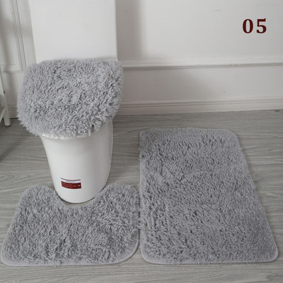 3 tk/komplekt Plush vannitoa vannimati komplekt WC-vaibad libisemisvastased dušivaibad, kodu tualettruumi kaane kate duširuumi vaip põrandamatid