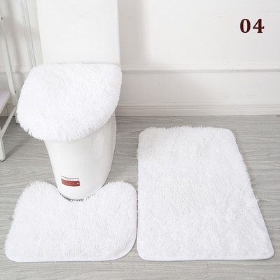 3 tk/komplekt Plush vannitoa vannimati komplekt WC-vaibad libisemisvastased dušivaibad, kodu tualettruumi kaane kate duširuumi vaip põrandamatid
