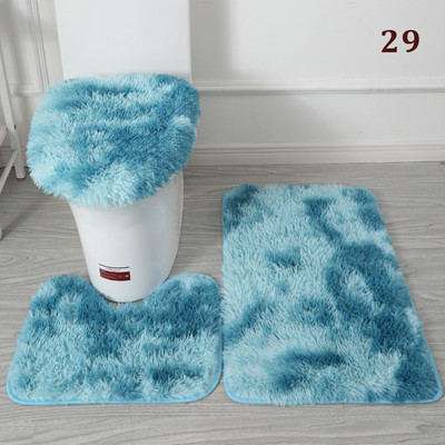 3 tk/komplekt Plush vannitoa vannimati komplekt WC-vaibad libisemisvastased dušivaibad, kodu tualettruumi kaane kate duširuumi vaip põrandamatid