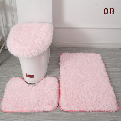 3 tk/komplekt Plush vannitoa vannimati komplekt WC-vaibad libisemisvastased dušivaibad, kodu tualettruumi kaane kate duširuumi vaip põrandamatid