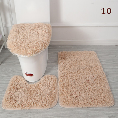 3 tk/komplekt Plush vannitoa vannimati komplekt WC-vaibad libisemisvastased dušivaibad, kodu tualettruumi kaane kate duširuumi vaip põrandamatid
