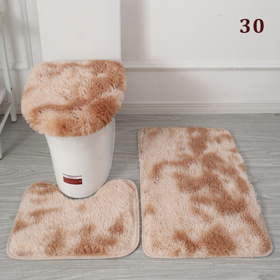 3 tk/komplekt Plush vannitoa vannimati komplekt WC-vaibad libisemisvastased dušivaibad, kodu tualettruumi kaane kate duširuumi vaip põrandamatid