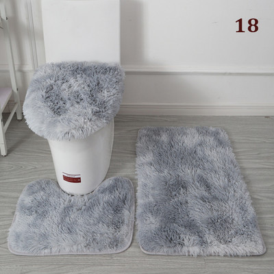 3 tk/komplekt Plush vannitoa vannimati komplekt WC-vaibad libisemisvastased dušivaibad, kodu tualettruumi kaane kate duširuumi vaip põrandamatid