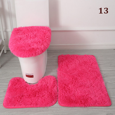 3 tk/komplekt Plush vannitoa vannimati komplekt WC-vaibad libisemisvastased dušivaibad, kodu tualettruumi kaane kate duširuumi vaip põrandamatid