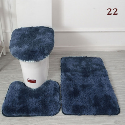 3 tk/komplekt Plush vannitoa vannimati komplekt WC-vaibad libisemisvastased dušivaibad, kodu tualettruumi kaane kate duširuumi vaip põrandamatid