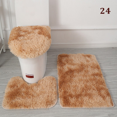 3 tk/komplekt Plush vannitoa vannimati komplekt WC-vaibad libisemisvastased dušivaibad, kodu tualettruumi kaane kate duširuumi vaip põrandamatid
