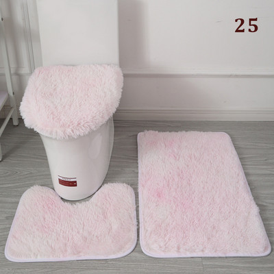 3 tk/komplekt Plush vannitoa vannimati komplekt WC-vaibad libisemisvastased dušivaibad, kodu tualettruumi kaane kate duširuumi vaip põrandamatid