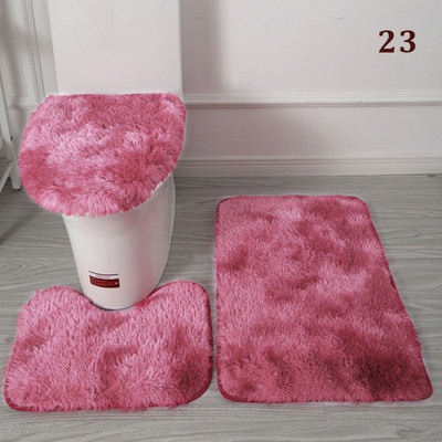 3 tk/komplekt Plush vannitoa vannimati komplekt WC-vaibad libisemisvastased dušivaibad, kodu tualettruumi kaane kate duširuumi vaip põrandamatid