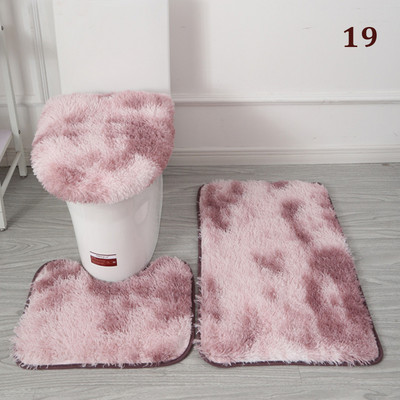 3 tk/komplekt Plush vannitoa vannimati komplekt WC-vaibad libisemisvastased dušivaibad, kodu tualettruumi kaane kate duširuumi vaip põrandamatid