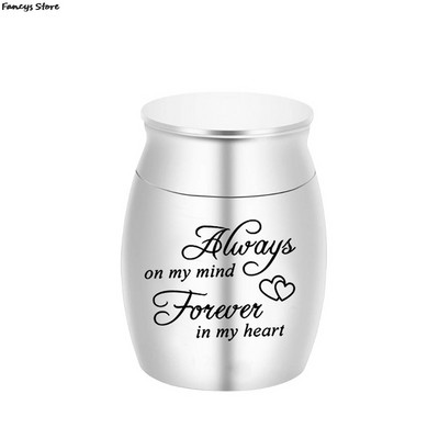 Mala staklenka za pepeo za kućne ljubimce od 25*16 mm, uvijek u mojim mislima, zauvijek u mom srcu, metalna kutija za pohranu za ljubav, psa, mačku, suvenir, mini staklenka s poklopcem