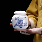 Cilvēka pelnu urnas piemiņas piemiņas zīmogs pods Keramikas hermētisks kārba Ķīnas peonijas Elegance uzglabāšanas apaļš konteiners vīrietim vai mājdzīvniekam