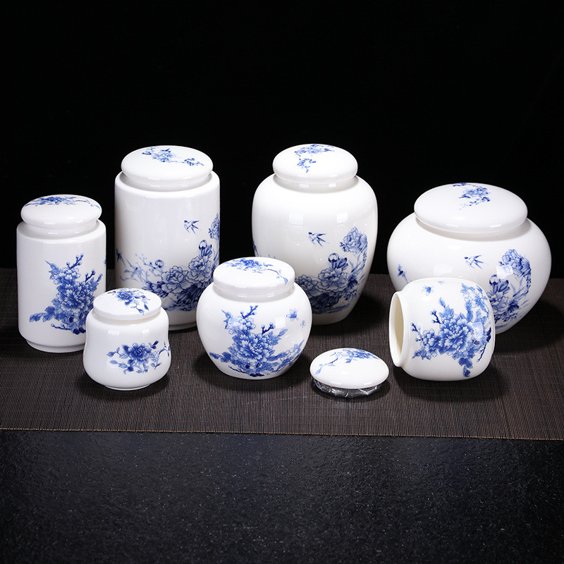 Cilvēka pelnu urnas piemiņas piemiņas zīmogs pods Keramikas hermētisks kārba Ķīnas peonijas Elegance uzglabāšanas apaļš konteiners vīrietim vai mājdzīvniekam