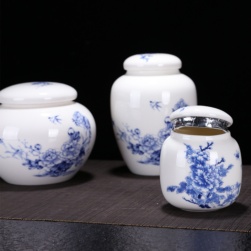 Cilvēka pelnu urnas piemiņas piemiņas zīmogs pods Keramikas hermētisks kārba Ķīnas peonijas Elegance uzglabāšanas apaļš konteiners vīrietim vai mājdzīvniekam