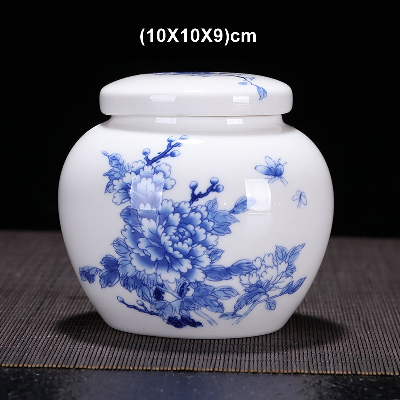 Cilvēka pelnu urnas piemiņas piemiņas zīmogs pods Keramikas hermētisks kārba Ķīnas peonijas Elegance uzglabāšanas apaļš konteiners vīrietim vai mājdzīvniekam