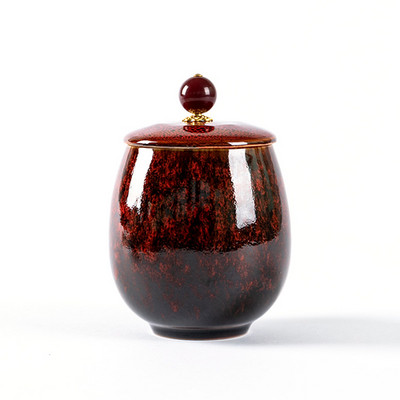 Urna za kremiranje - Pogrebna urna za kućne ljubimce - Izrađena od keramike Ručno oslikana - Prikazana pogrebna urna kod kuće ili u niši u Columbariumu