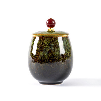 Urna za kremiranje - Pogrebna urna za kućne ljubimce - Izrađena od keramike Ručno oslikana - Prikazana pogrebna urna kod kuće ili u niši u Columbariumu