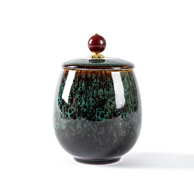 Urna za kremiranje - Pogrebna urna za kućne ljubimce - Izrađena od keramike Ručno oslikana - Prikazana pogrebna urna kod kuće ili u niši u Columbariumu