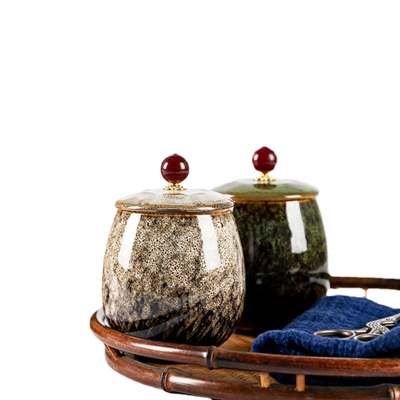 Urna za kremiranje - Pogrebna urna za kućne ljubimce - Izrađena od keramike Ručno oslikana - Prikazana pogrebna urna kod kuće ili u niši u Columbariumu