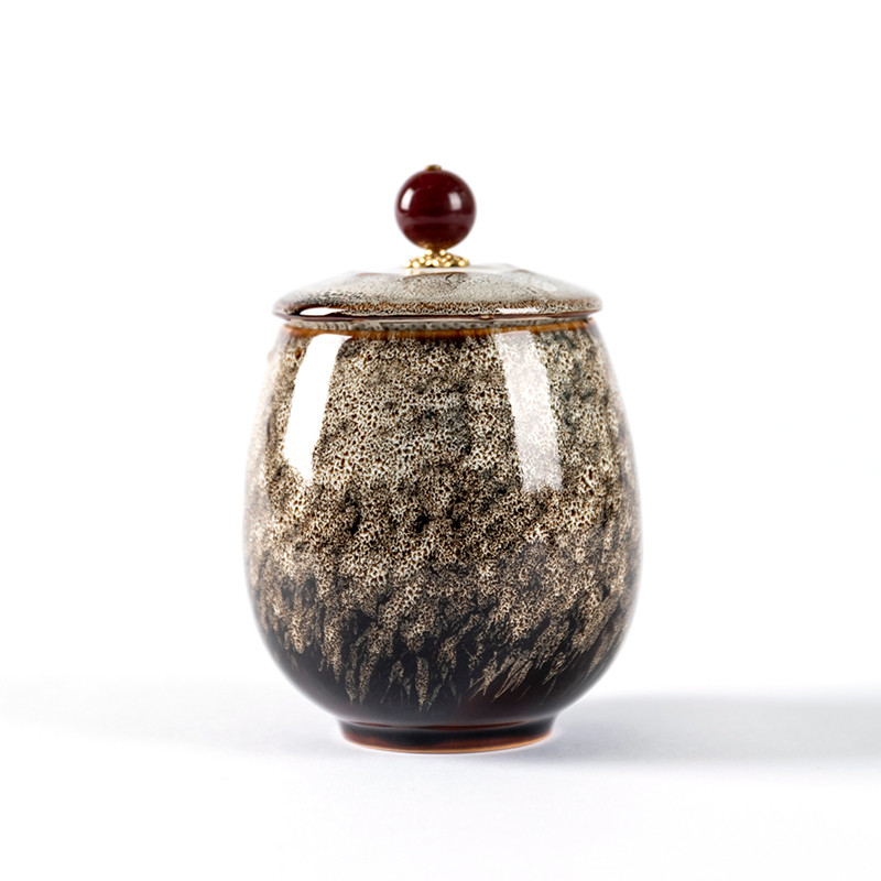 Urna za kremiranje - Pogrebna urna za kućne ljubimce - Izrađena od keramike Ručno oslikana - Prikazana pogrebna urna kod kuće ili u niši u Columbariumu