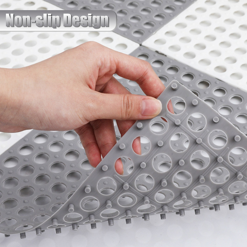 Homaxy 1/4Gb neslīdošs vannas paklājiņš TPE mīksts vannas istabas paklājs ūdensnecaurlaidīgs dušas paklājs 30*30cm mājas apdares pretslīdes drenāžas statīvs