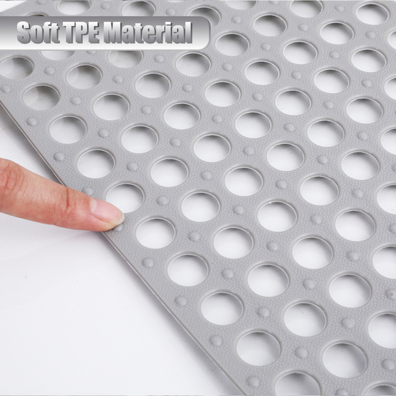 Homaxy 1/4Gb neslīdošs vannas paklājiņš TPE mīksts vannas istabas paklājs ūdensnecaurlaidīgs dušas paklājs 30*30cm mājas apdares pretslīdes drenāžas statīvs