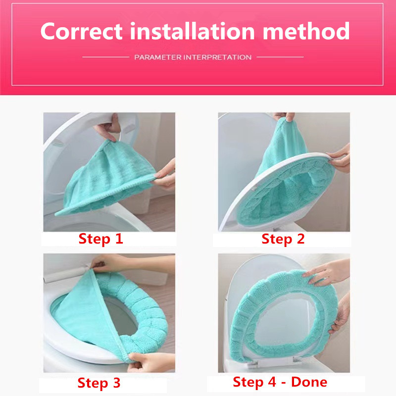 Mekana i pogodna za kožu, velika četvrtasta navlaka za WC školjku, podebljana navlaka za WC školjku koja se može prati, toaletni set za kupaonicu
