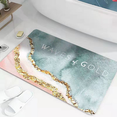 Super upijajuće kupaonske prostirke Meka dijatomejska zemlja Podloga za tuširanje za kadu Brzo sušeća Vrata WC-a Noge Podne prostirke Neklizajuća prostirka