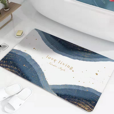 Super upijajuće kupaonske prostirke Meka dijatomejska zemlja Podloga za tuširanje za kadu Brzo sušeća Vrata WC-a Noge Podne prostirke Neklizajuća prostirka