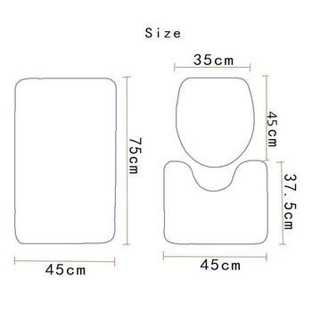 Плажна серия Противоплъзгаща се подложка за баня 1 бр. 3D подложки за баня Поларено покритие на капака на тоалетната Изтривалка Килим Спалня Килими за декорация на дома