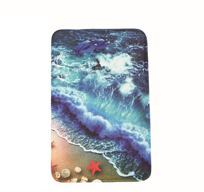 Pludmales sērijas pretslīdēšanas vannas paklājiņš 1 gab. 3D vannas istabas paklājiņi Flīsa tualetes vāka vāks Durvju paklājs Paklājs Guļamistabas paklāji mājas dekorēšanai