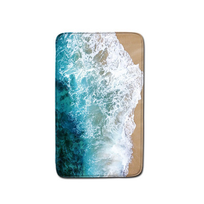 Pludmales sērijas pretslīdēšanas vannas paklājiņš 1 gab. 3D vannas istabas paklājiņi Flīsa tualetes vāka vāks Durvju paklājs Paklājs Guļamistabas paklāji mājas dekorēšanai