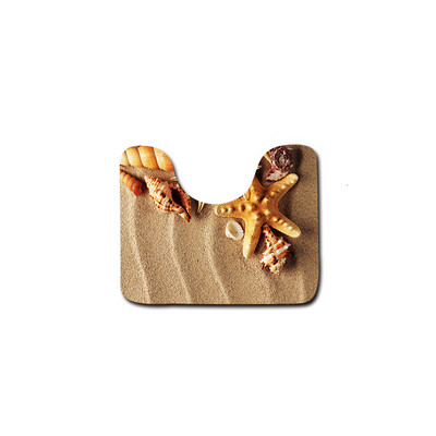 Pludmales sērijas pretslīdēšanas vannas paklājiņš 1 gab. 3D vannas istabas paklājiņi Flīsa tualetes vāka vāks Durvju paklājs Paklājs Guļamistabas paklāji mājas dekorēšanai