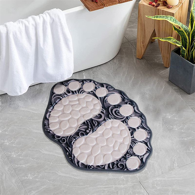 Velika stopala Prostirka za kupaonicu Neklizajuća WC Kupaonska prostirka Otirač Podna upijajuća podloga za noge Prostirke za kupaonicu s reljefnim flanelom